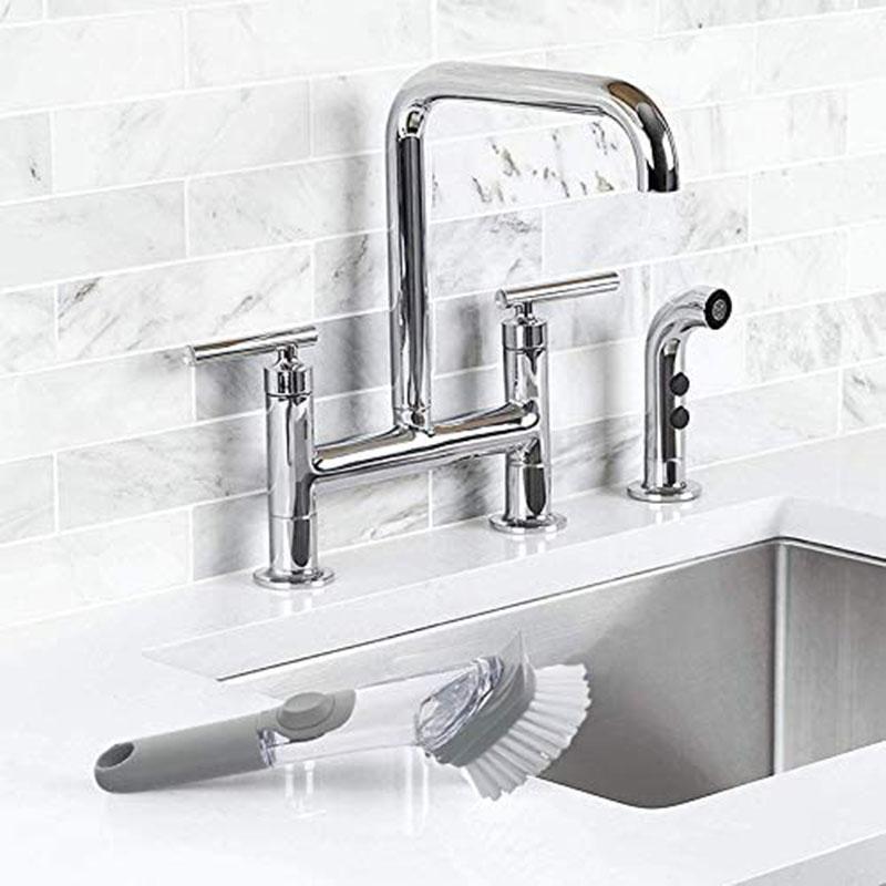 Soap Dispensing Dish Brush Pot Clean Brush