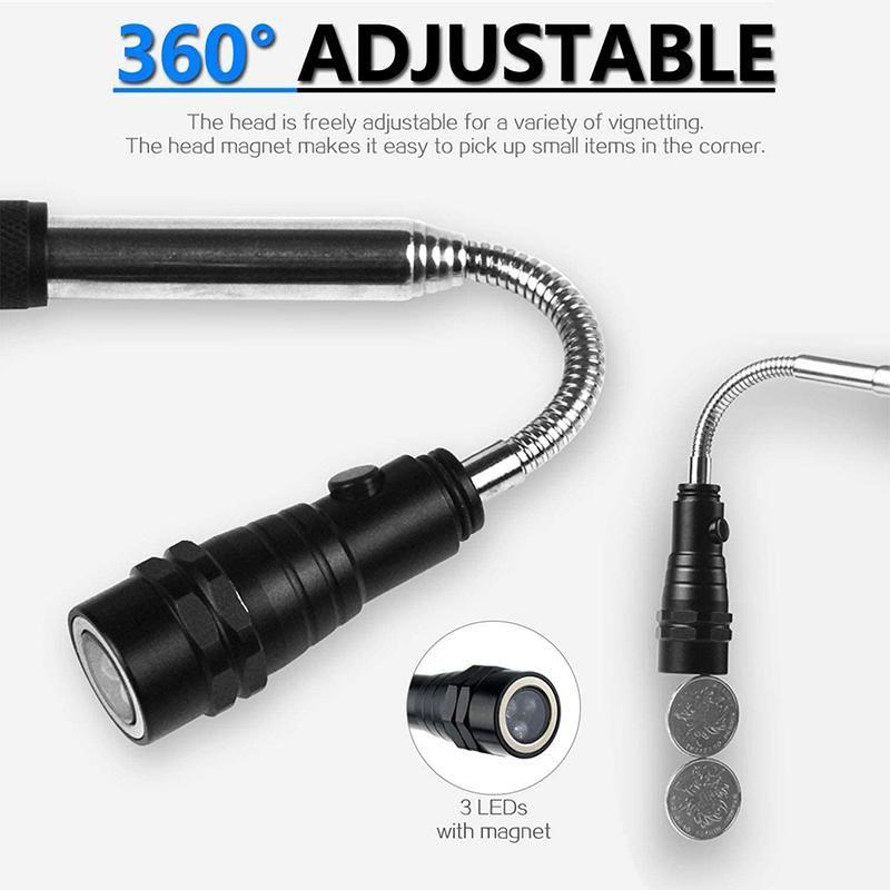 Telescoping Flexible Magnetic Pickup LED Flashlight