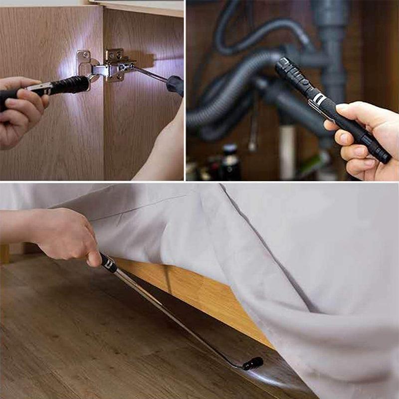 Telescoping Flexible Magnetic Pickup LED Flashlight