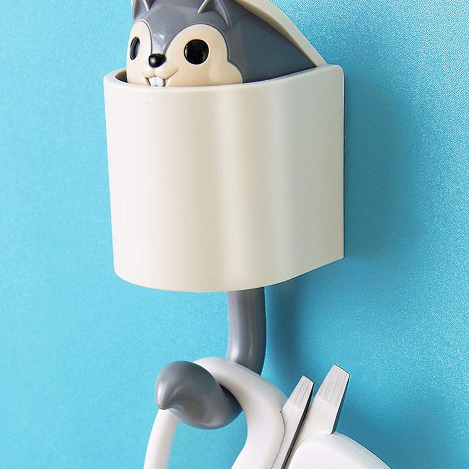 Squirrel Shape Adhesive Hook 2 Pieces