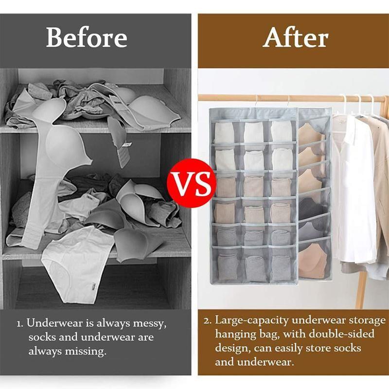 Double-Side Hanging Underwear Organizer