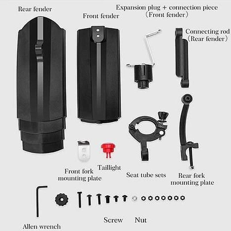 Super Pressure Resistant Bicycle Retractable Mudguard with Taillights