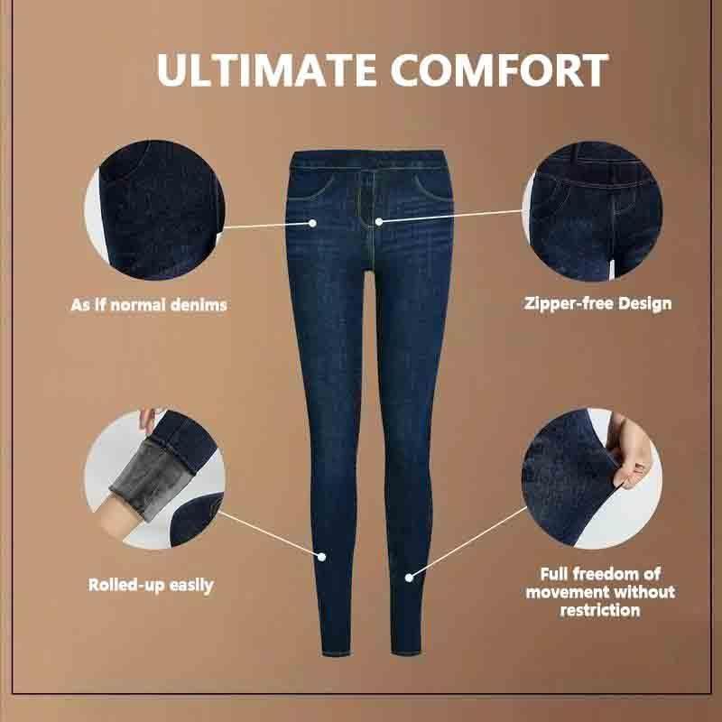 Fleece-lined Denim Trousers