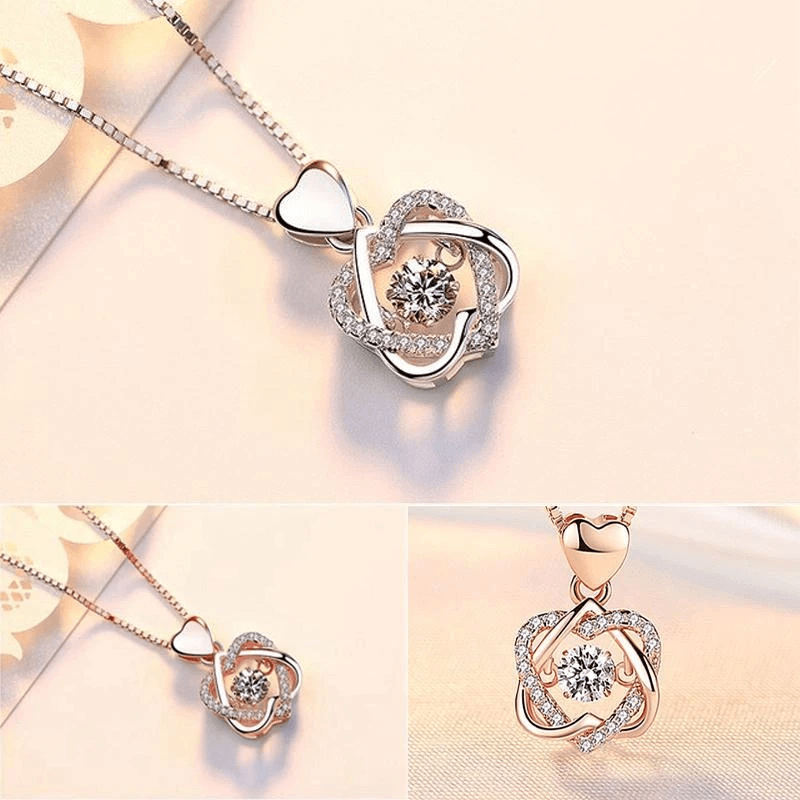 Heart Necklace Set With Rose