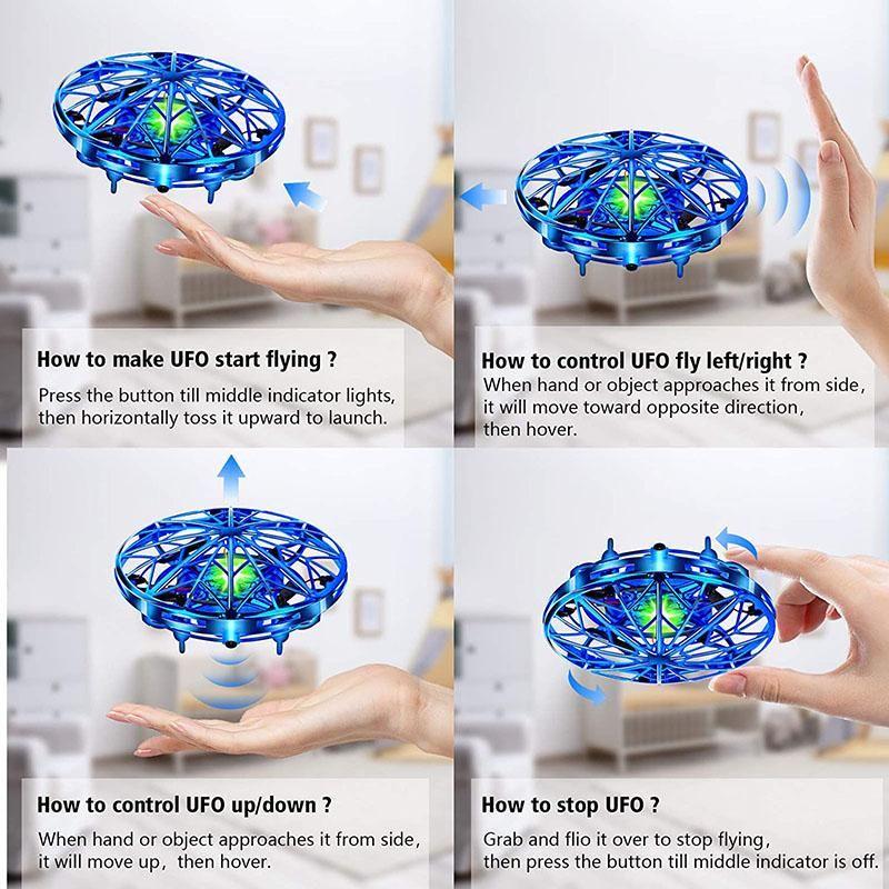 Mini UFO Drone Hand Controlled Flying Toys