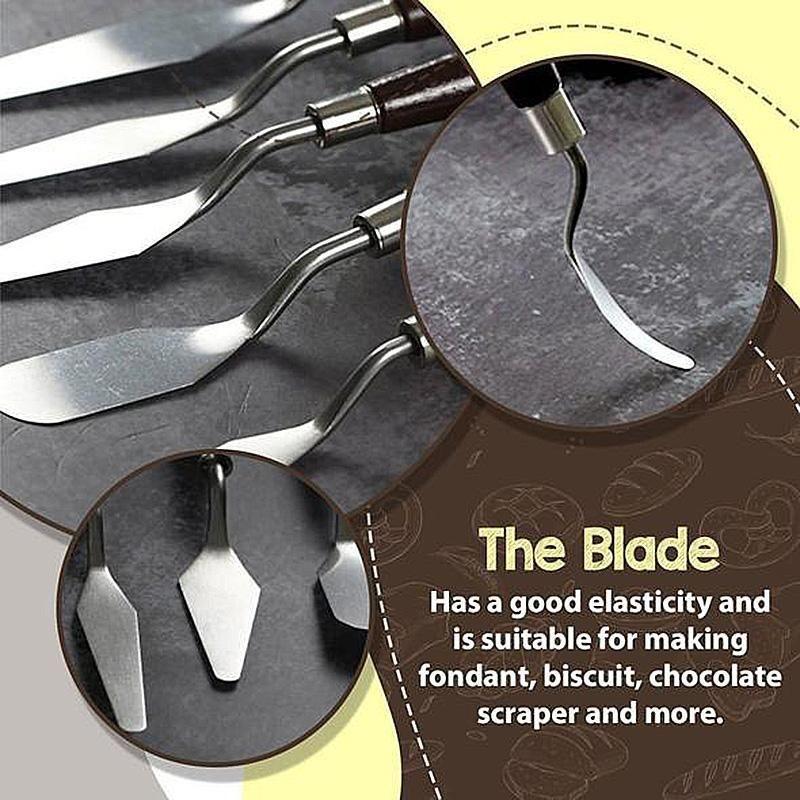 5Pcs Stainless Steel Baking Pastry Spatulas