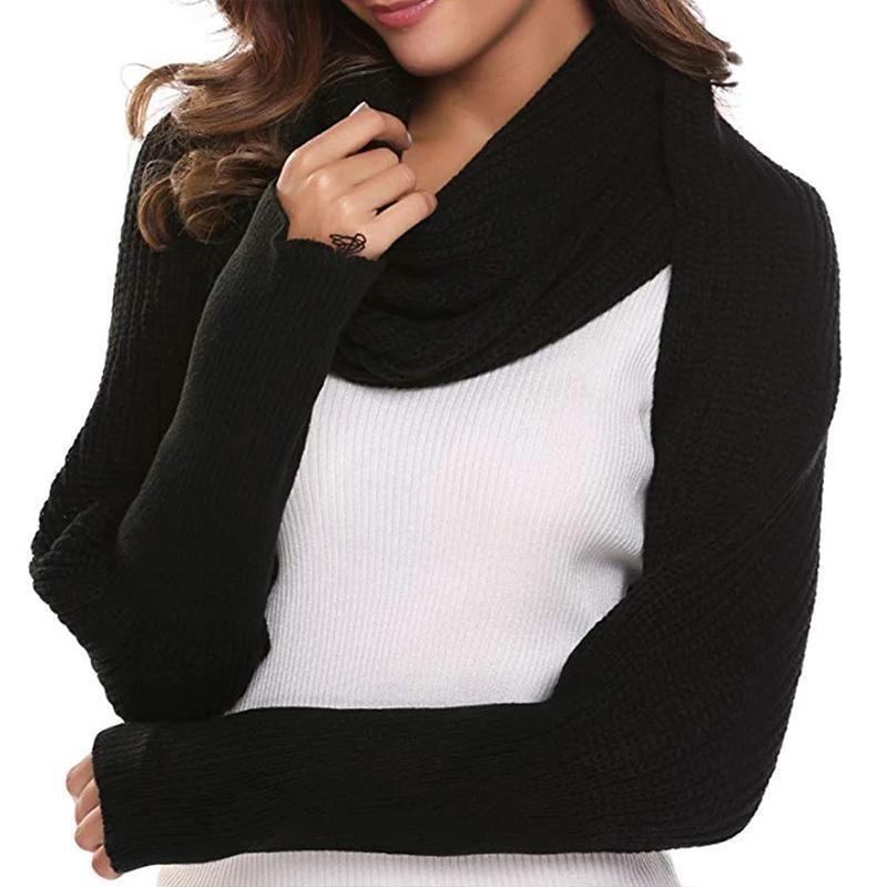 Autumn & winter fashion crochet knitted scarf with sleeves