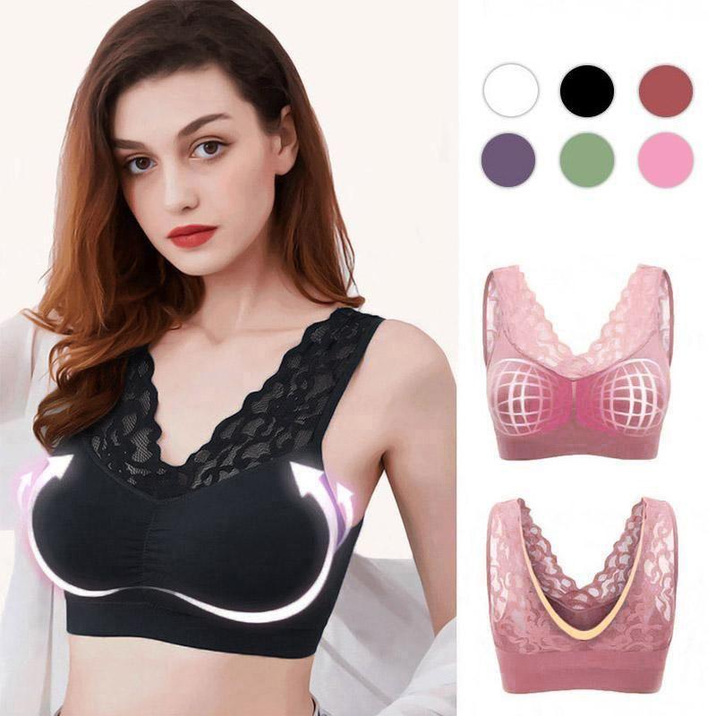 Breathable sports lace bra