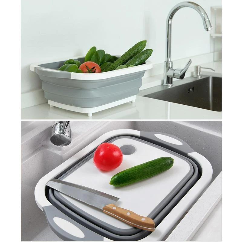 Multifunctional Cutting Board Foldable Sink Drain Basket
