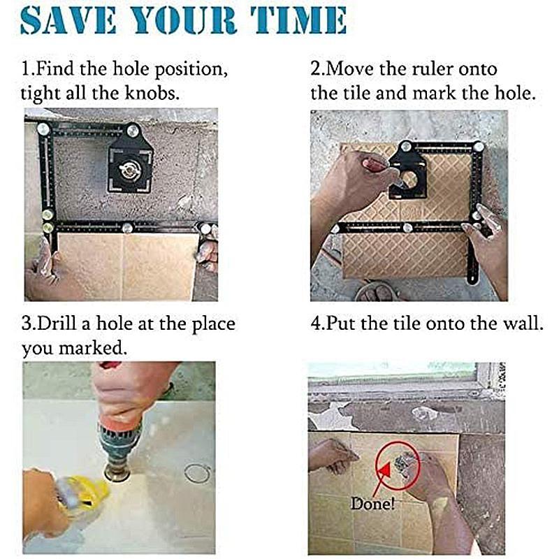 6-Sided Multi Angle Measuring Ruler