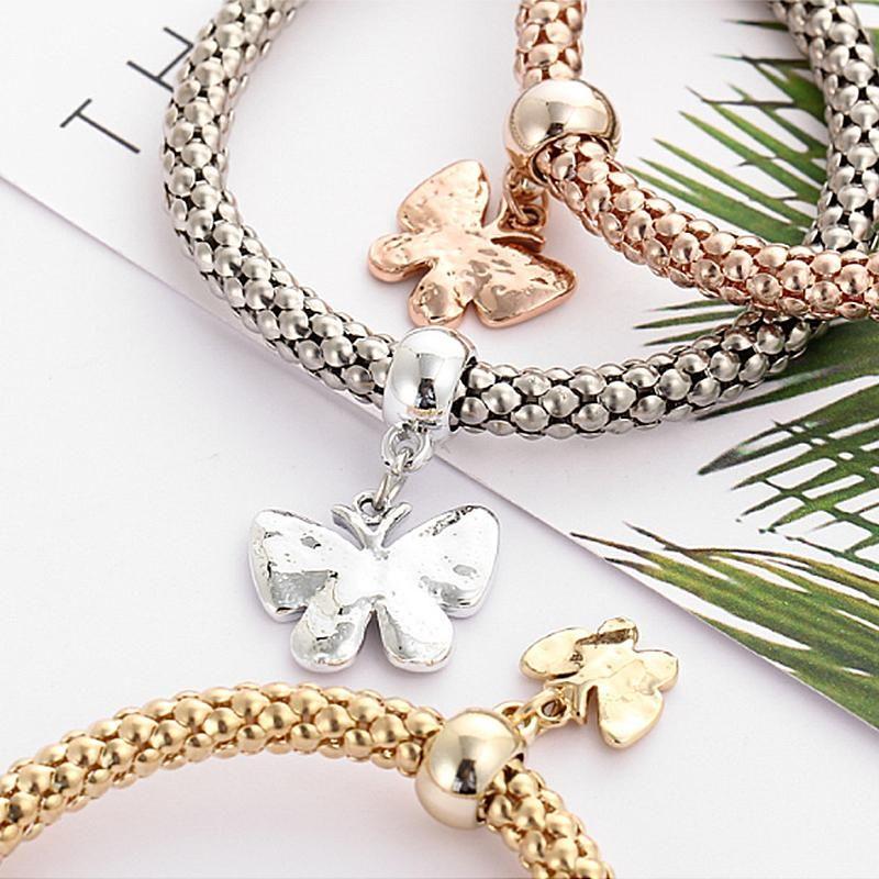 Charm Rhinestone Popcorn Bracelet