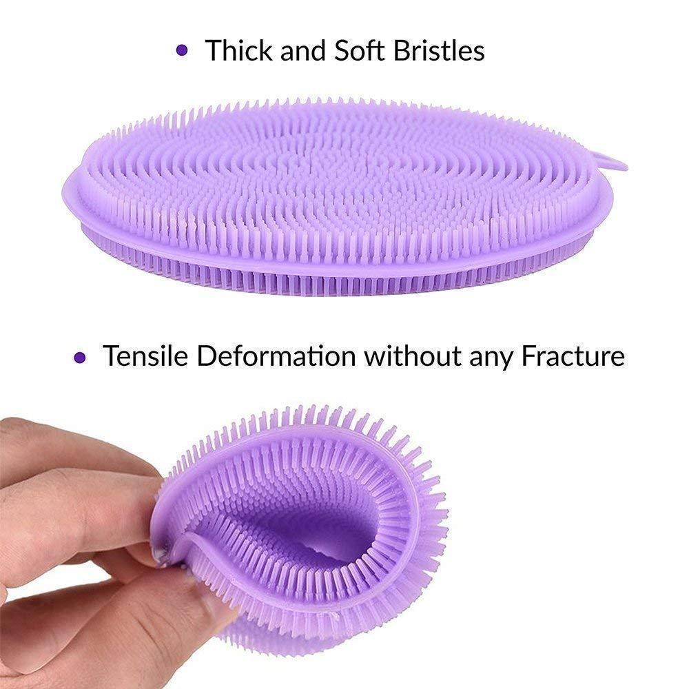 Food Grade Multi-Function Antibacterial Silicone Scrubber Sponge Cleaning Brush Kitchen , 5pcs
