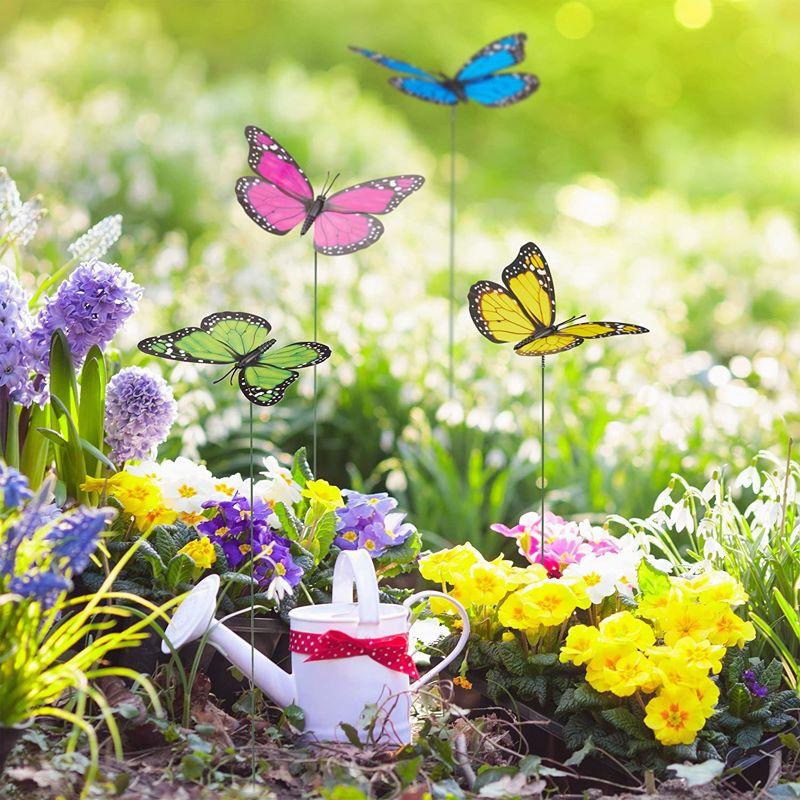 PVC simulation decoration butterfly with metal rod