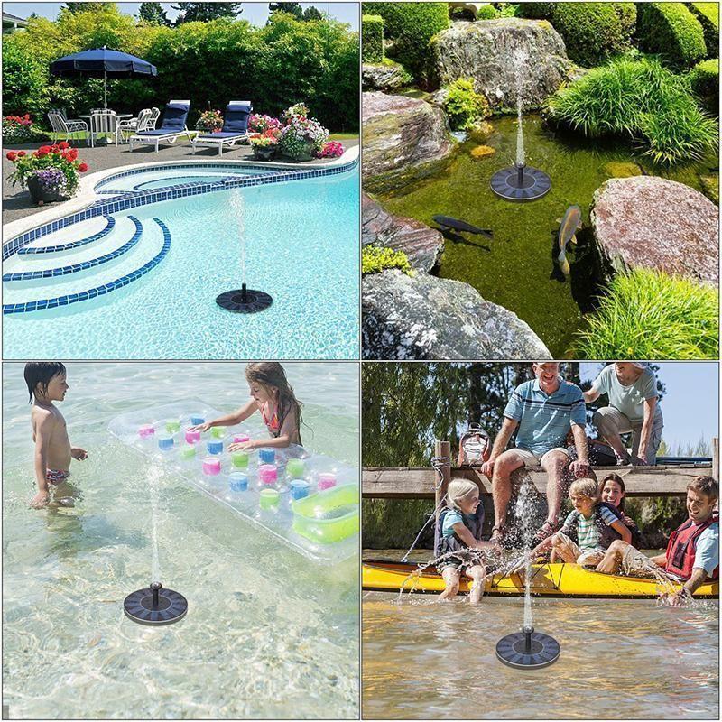 Solar floating fountain water pump