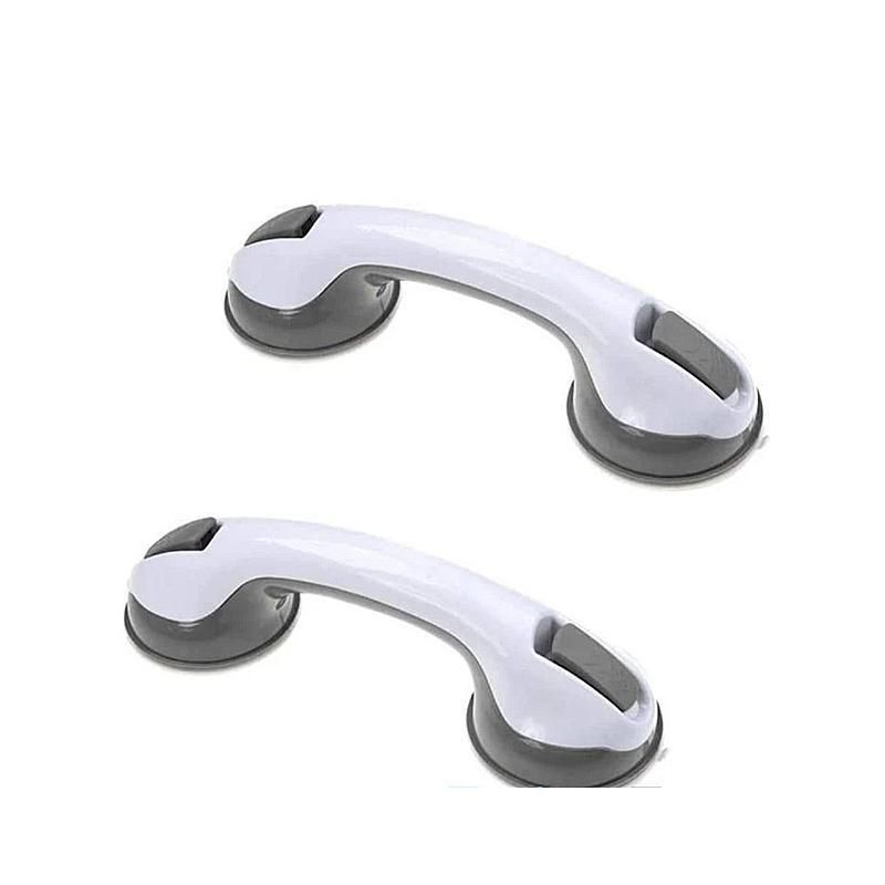 Bathroom handrail with suction cup handle