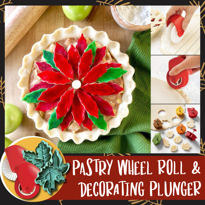 Dough wheel roller and decorative piston