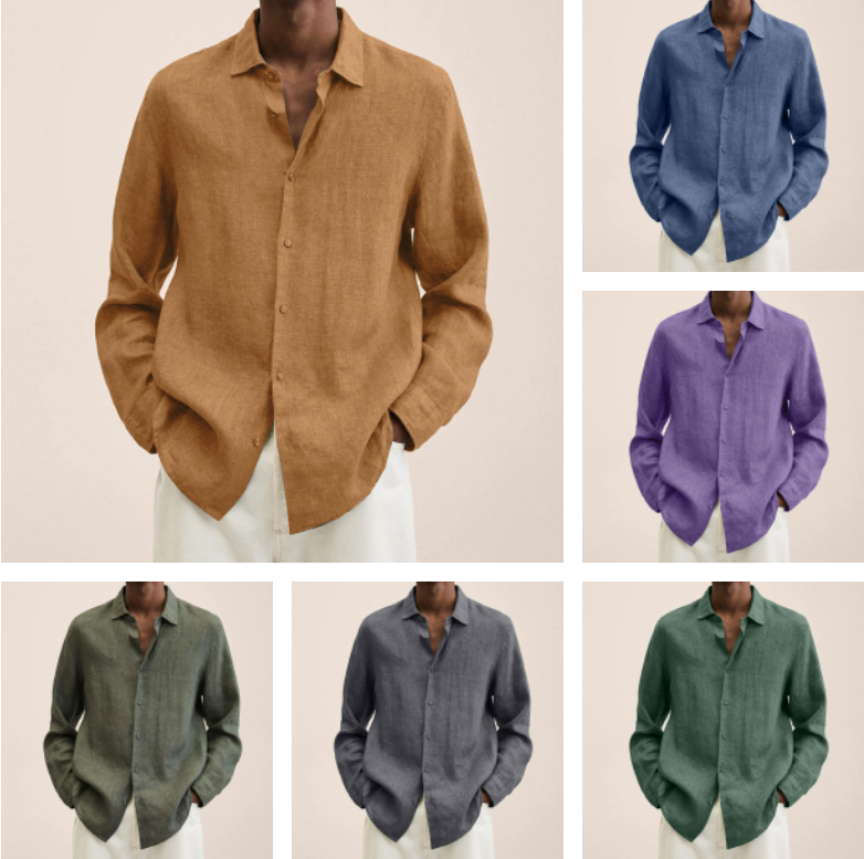 Men's Linen Regular-Fit Shirt