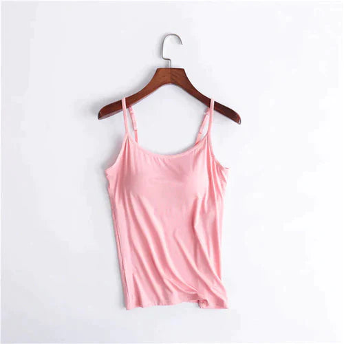 Camisole bra with built-in bra