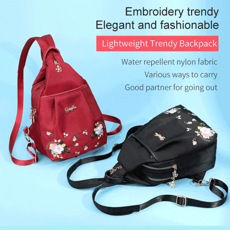 Embroidered backpack