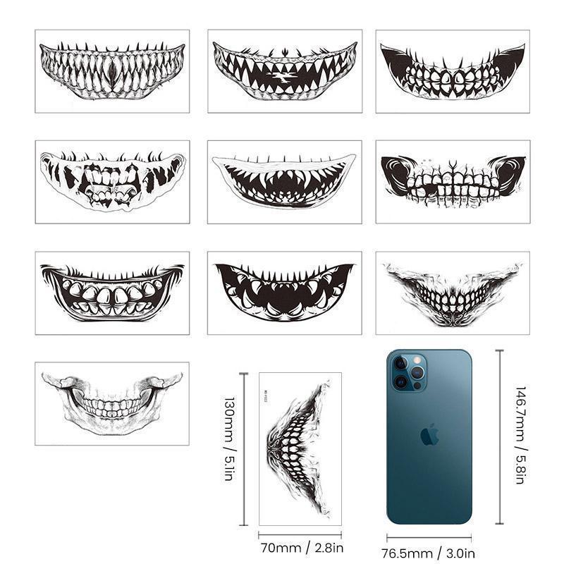 Halloween Prank Makeup Temporary Tattoo(10pcs)