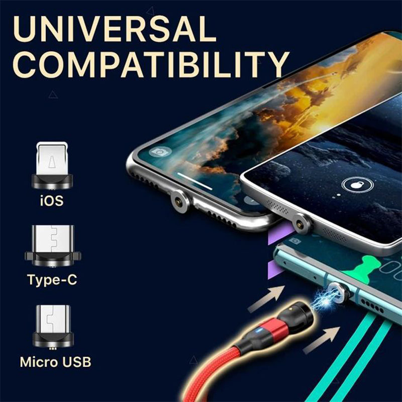 Voltar 3-in-1 Universal Magnetic Compatible 360° Rotating Free Charging Cable