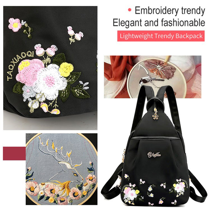 Embroidered backpack