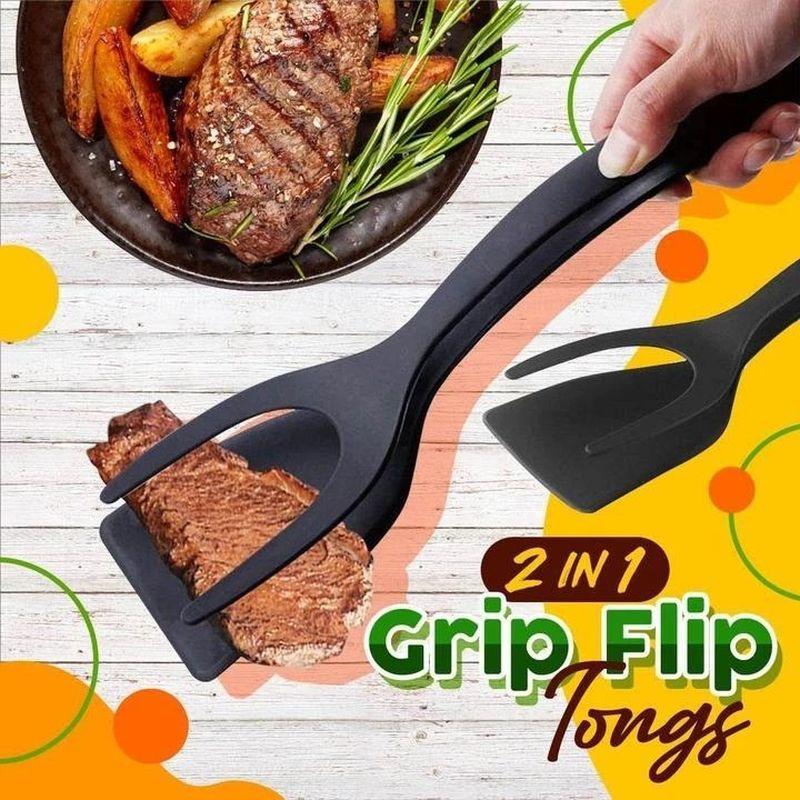 2 In 1 Grip Flip Tongs Egg Tongs Accessories