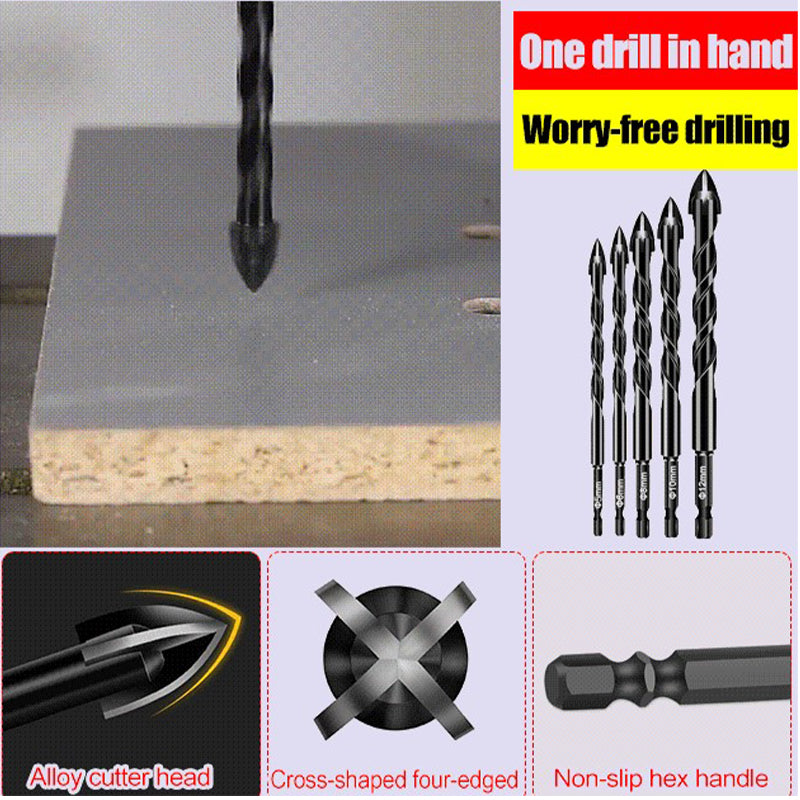 Four-blade cross spiral drill bit