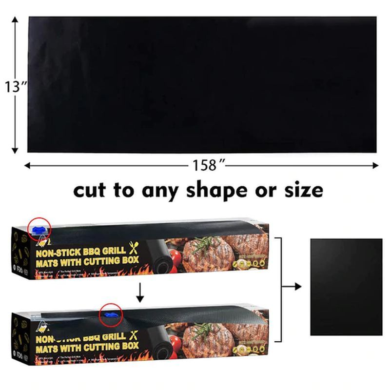 Non-adhesive Grill mats with Cutting box
