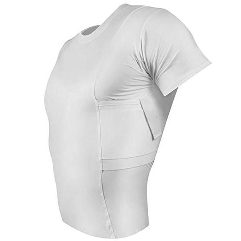 Hidden holster tactical high elastic round neck T-shirt