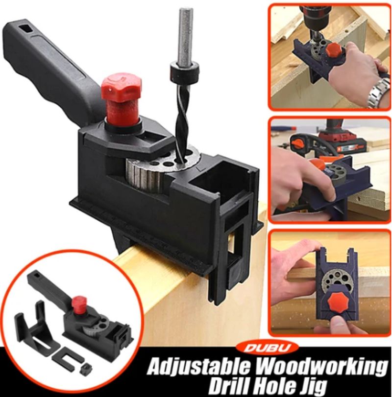 Adjustable Woodworking Drill Hole Jig