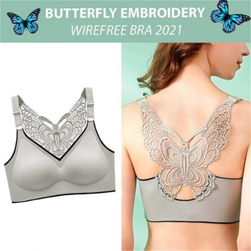 BUTTERFLY EMBROIDERY WIREFREE BRA