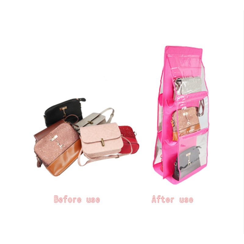 Hanging Handbag Organizer for Wardrobe Closet Transparent