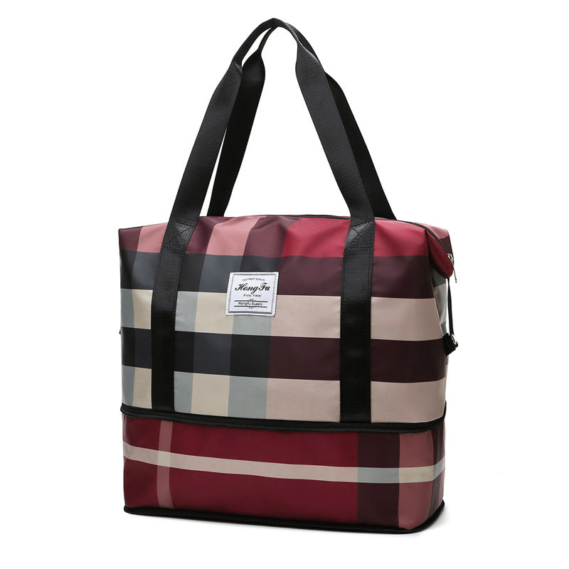Fashion Lattice Portable High Capacity Travel Bag