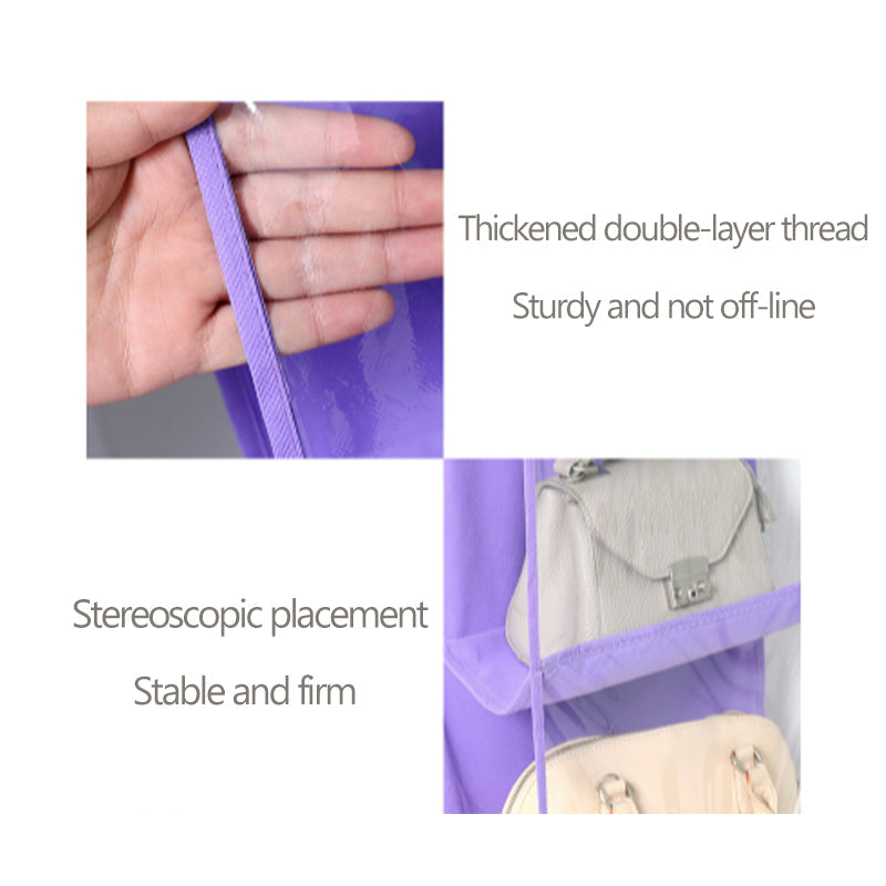 Hanging Handbag Organizer for Wardrobe Closet Transparent