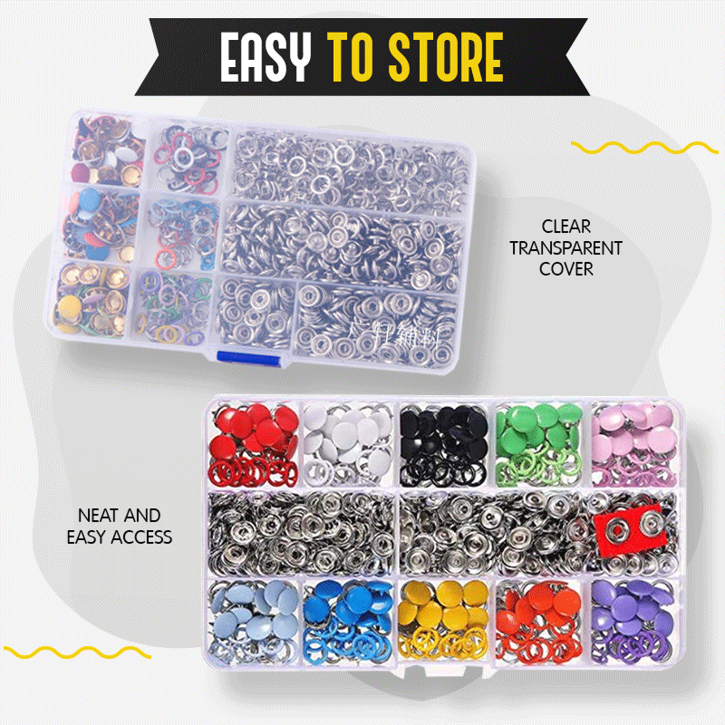 Metal Snaps Buttons with Fastener Pliers Press Kit