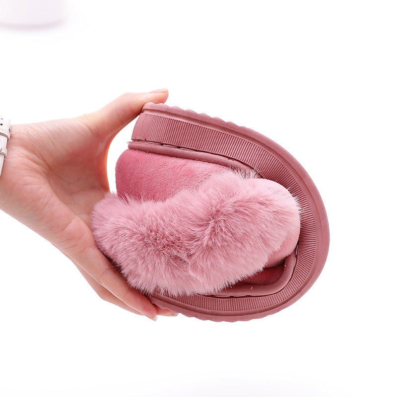 Women's plush home slippers