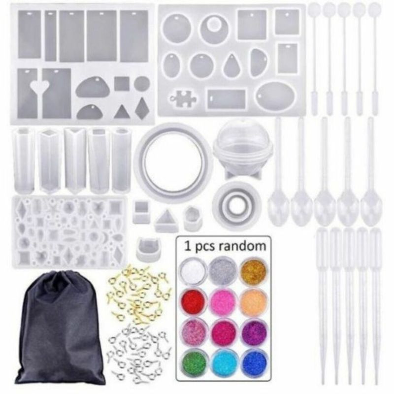 SET FOR THE PRODUCTION OF JEWELERY FROM RESIN (83 PIECES)