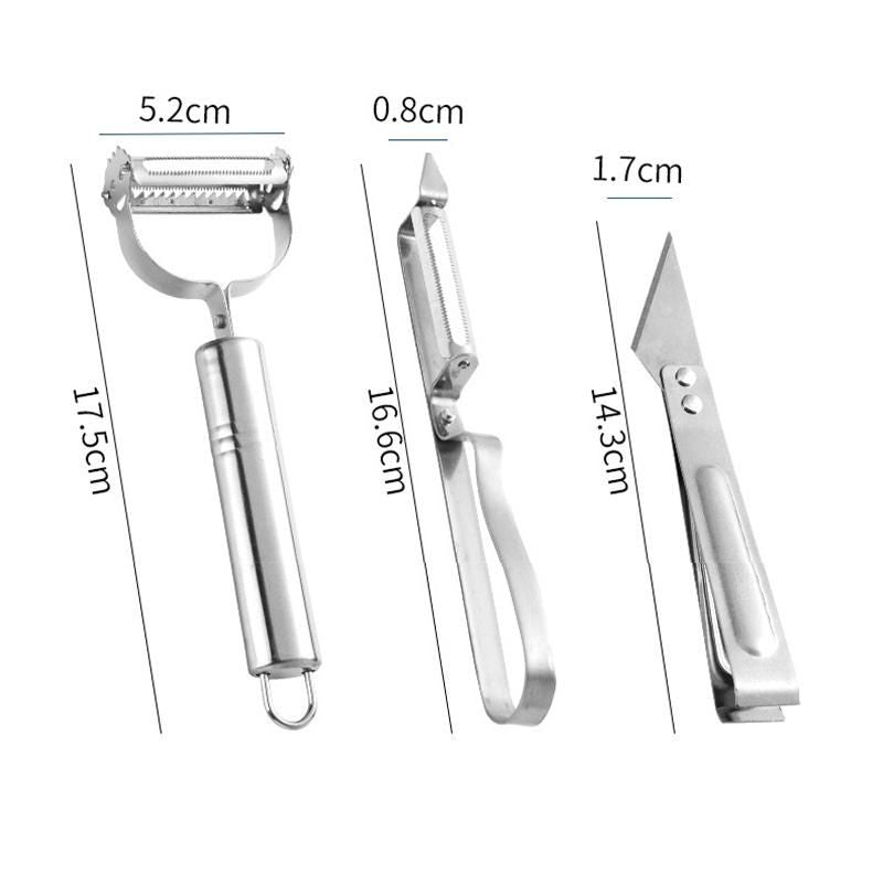 Stainless steel smile face peeler (Set of 3)