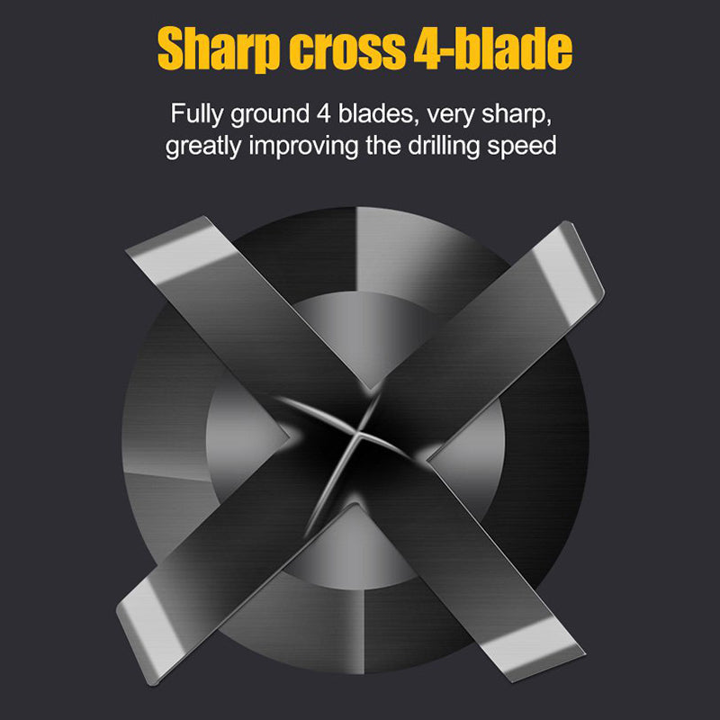 Four-blade cross spiral drill bit
