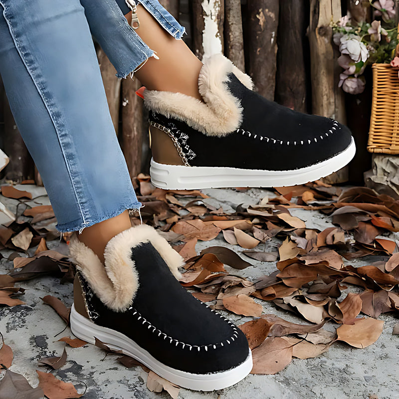 Thick velvet slip-on snow boots