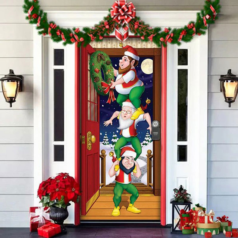 Christmas decorative door cover