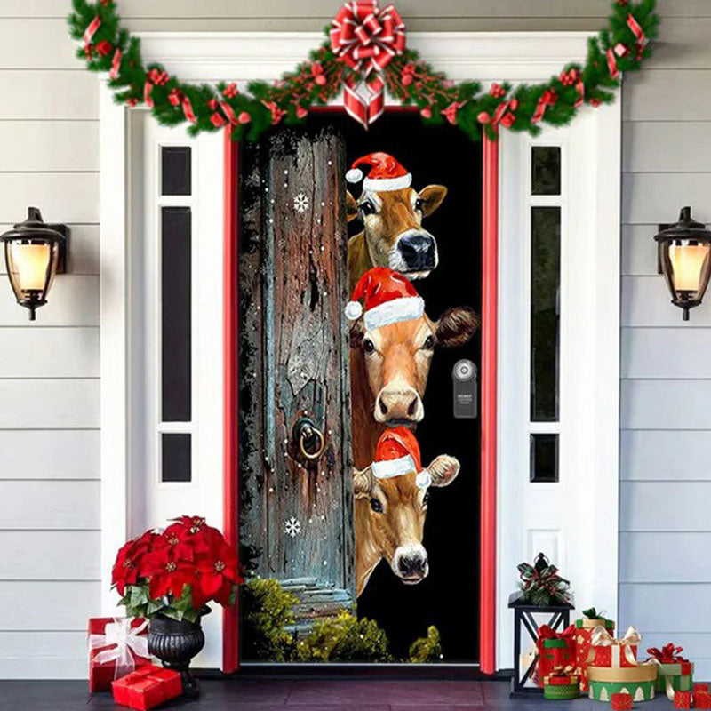 Christmas decorative door cover