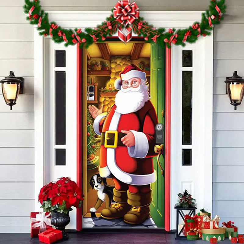 Christmas decorative door cover