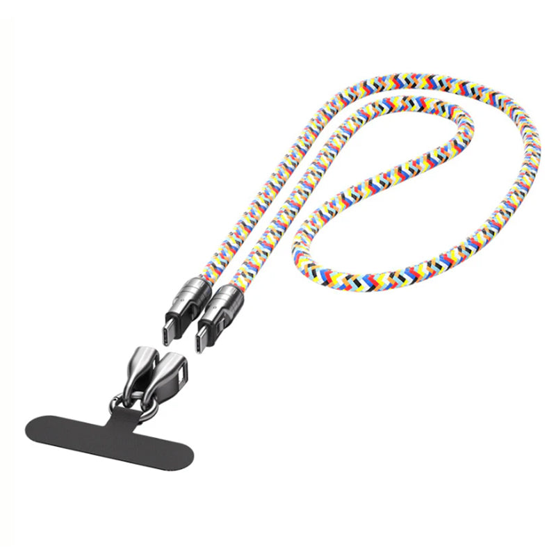 🔥Two-in-one fast charging data cable mobile phone lanyard