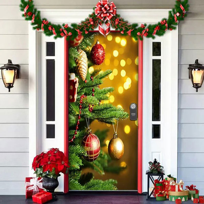 Christmas decorative door cover