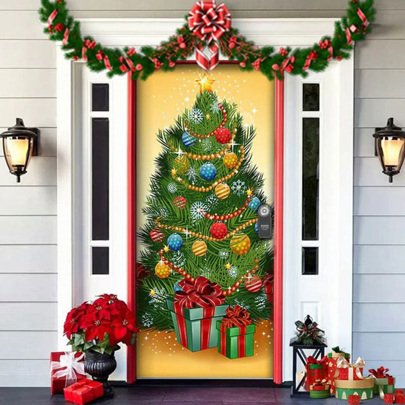 Christmas decorative door cover