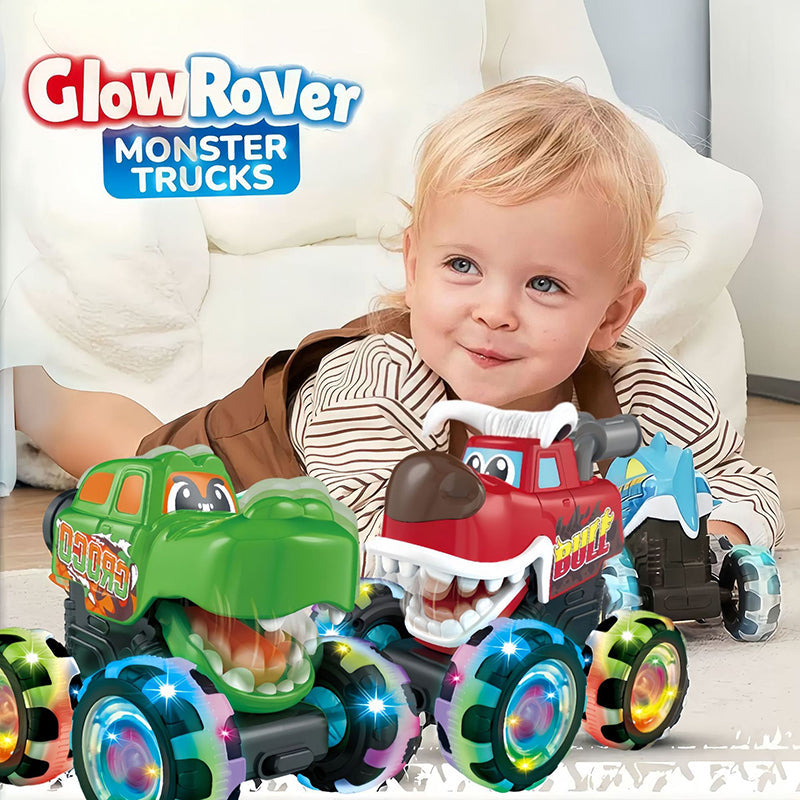 Press the inertia light dinosaur toy car