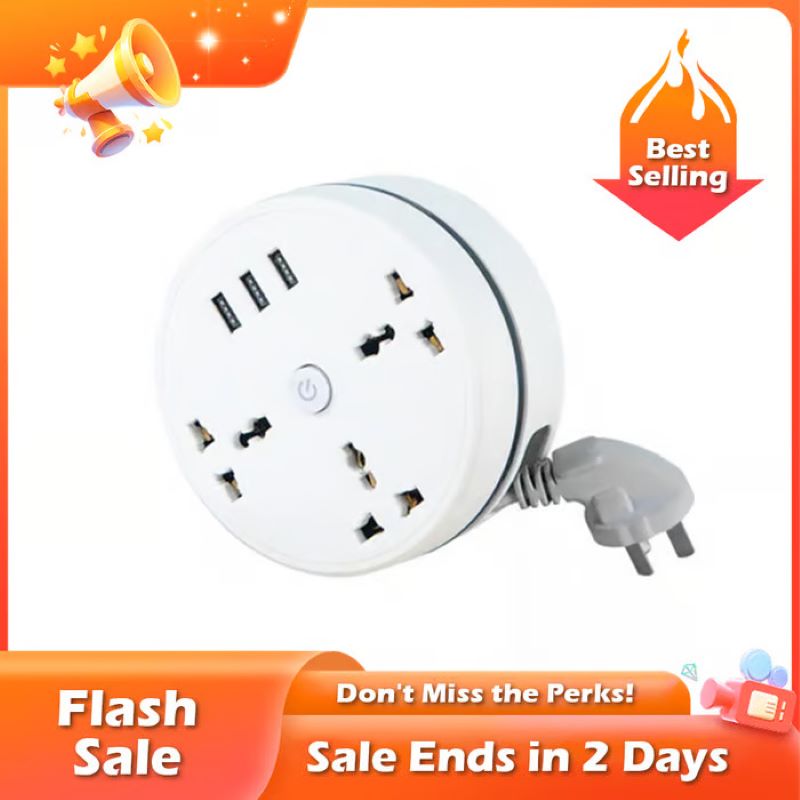 💥Universal storage round power strip