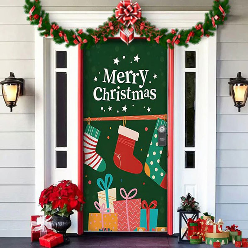 Christmas decorative door cover